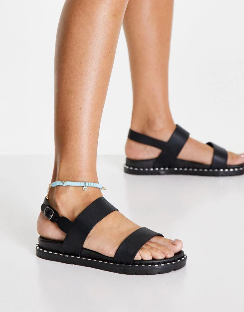 Hugo Boss London Rebel flat sandals in black 3