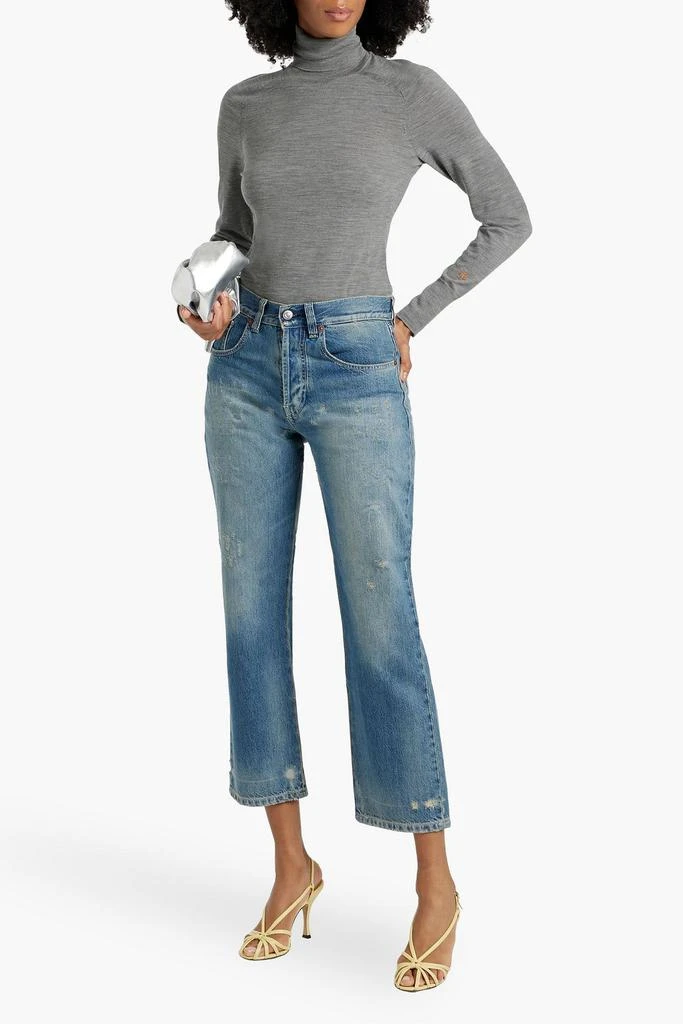 Victoria Beckham Distressed mid-rise straight-leg jeans 2