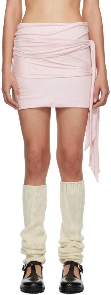 TheOpen Product Pink Tie-Up Miniskirt 1