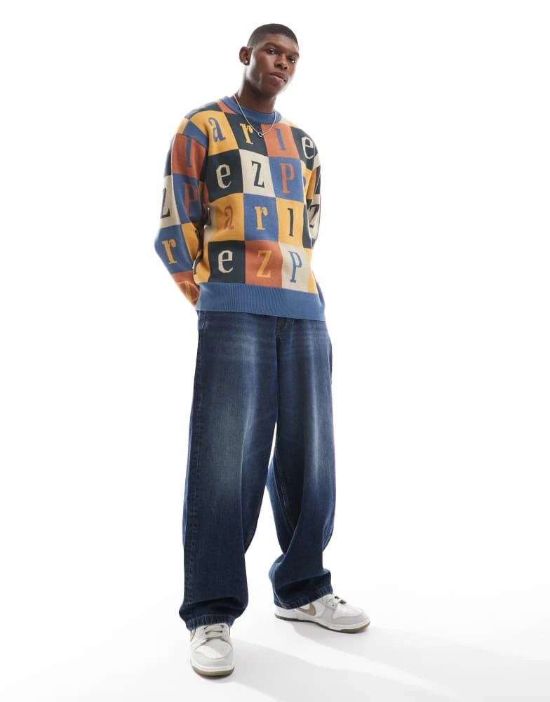 Parlez Parlez logo knitwear jumper in multi 2
