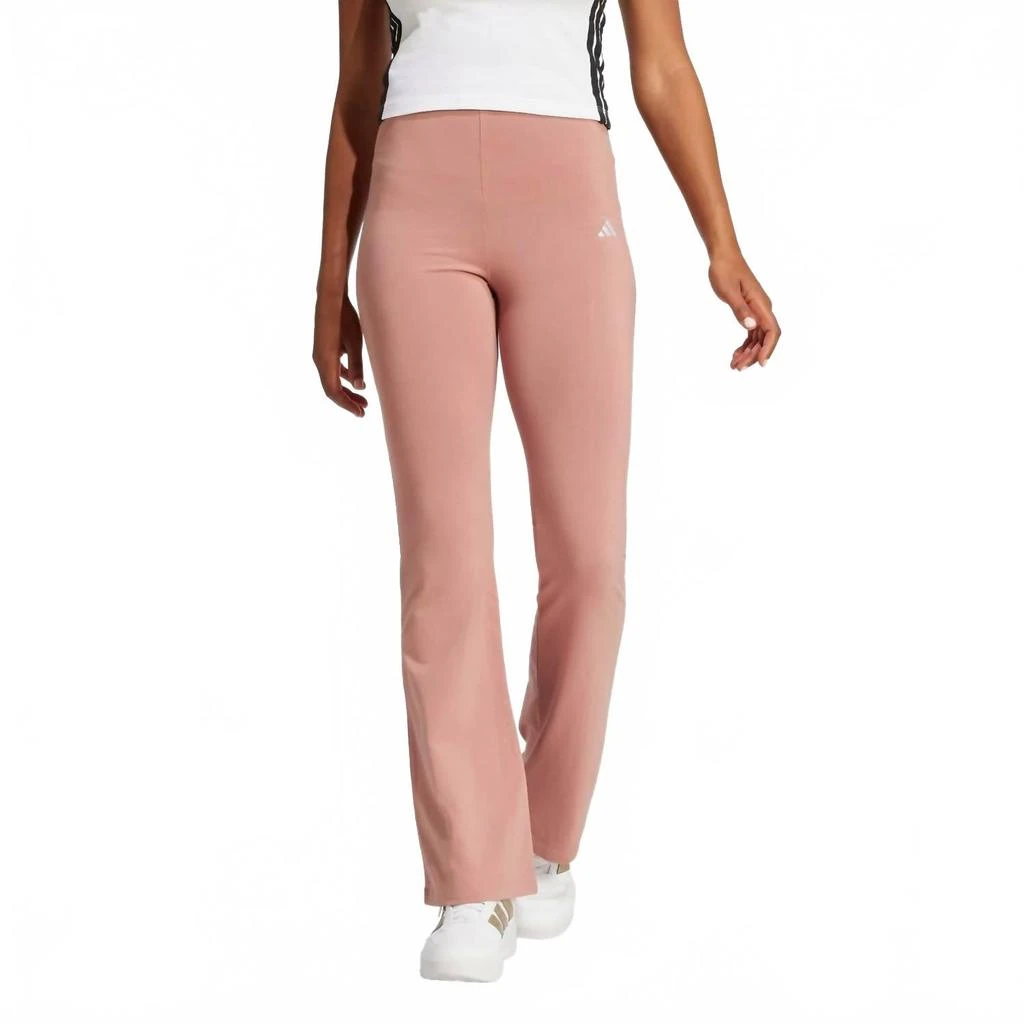 Adidas Women
s Single Jersey Flare Sportswear Leggings In Rose Pink/tan