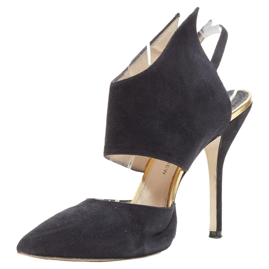 Paul Andrew Suede Pointed Winged Dorsay Pump 3