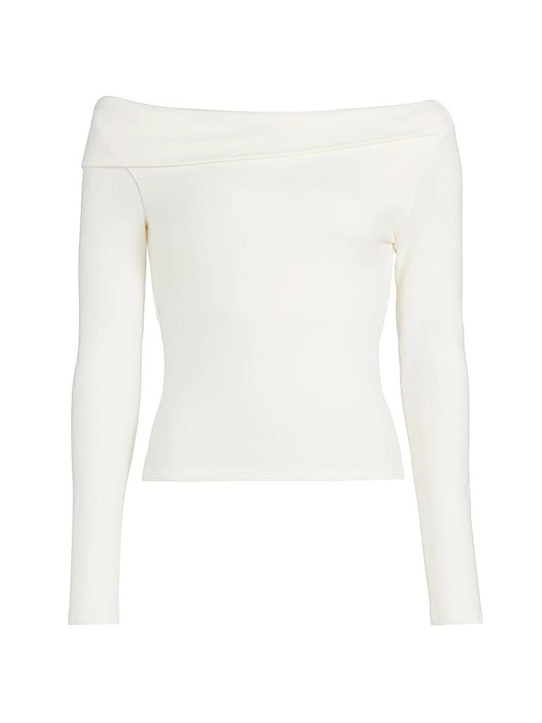 Reformation Elio Knit Off-the-Shoulder Long-Sleeve Top 1