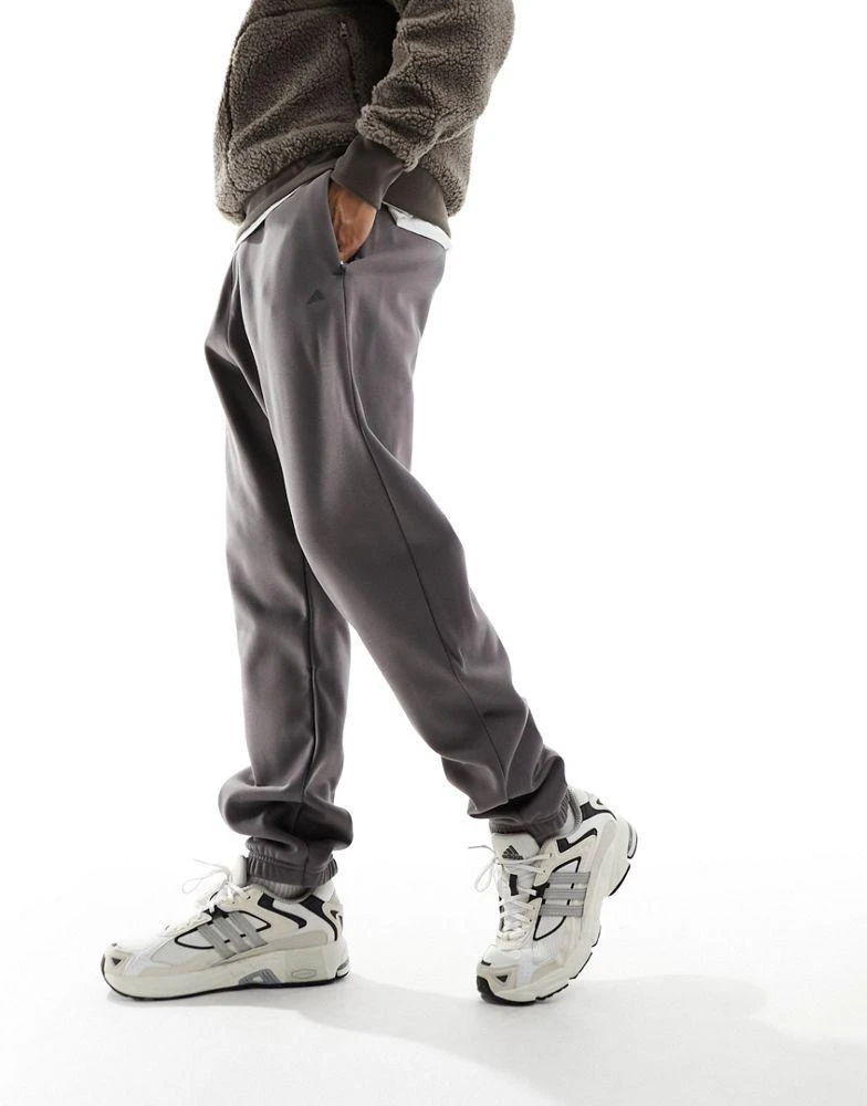 Adidas adidas Basketball One joggers in dark brown 3