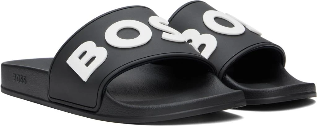 Hugo Boss Black Raised Logo Pool Slides 4