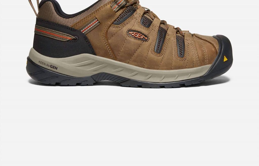 Keen Men's Flint Ii Steel Toe Shoes In Shitake/ Rust