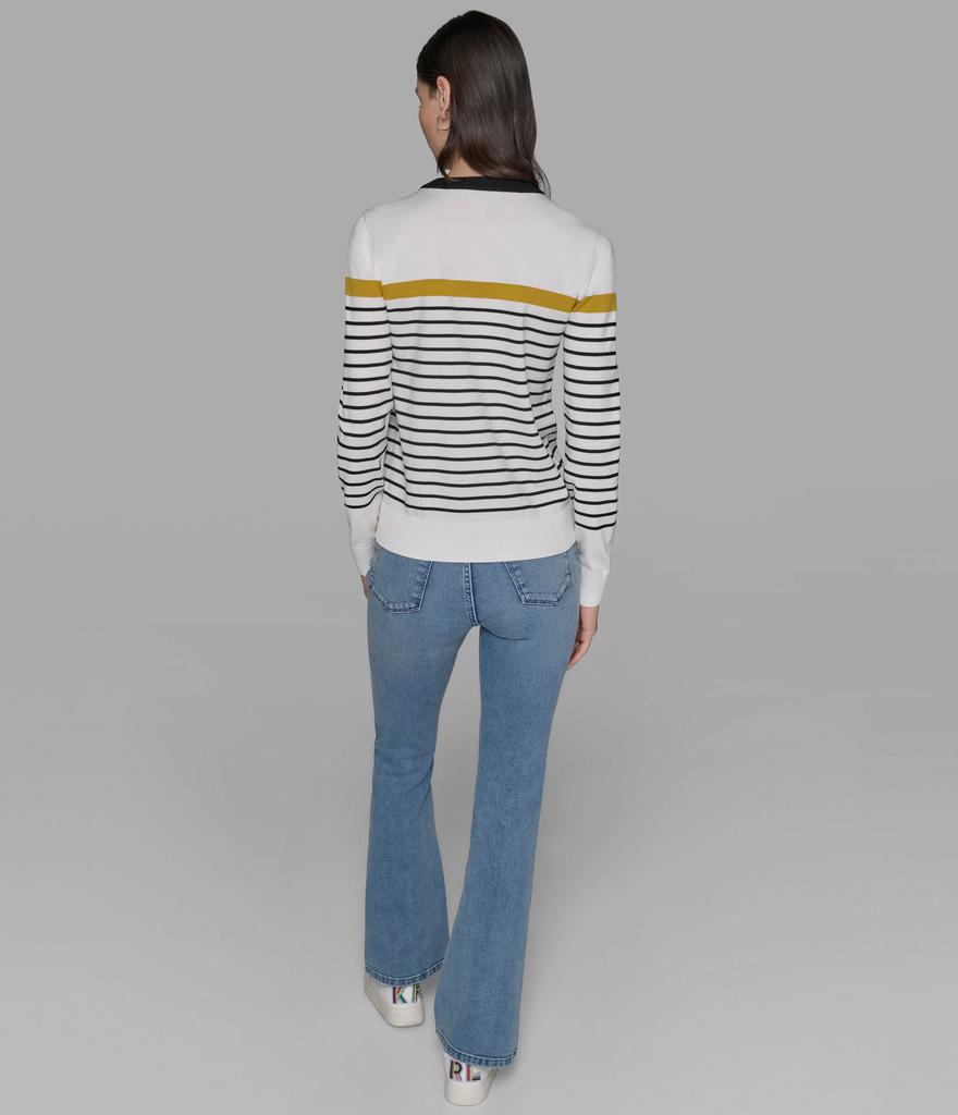 Karl Lagerfeld Paris STRIPED LOGO SWEATER