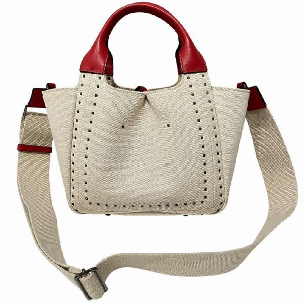 Valentino Canvas Handbag Pouch Shoulder Bag (Pre-Owned)