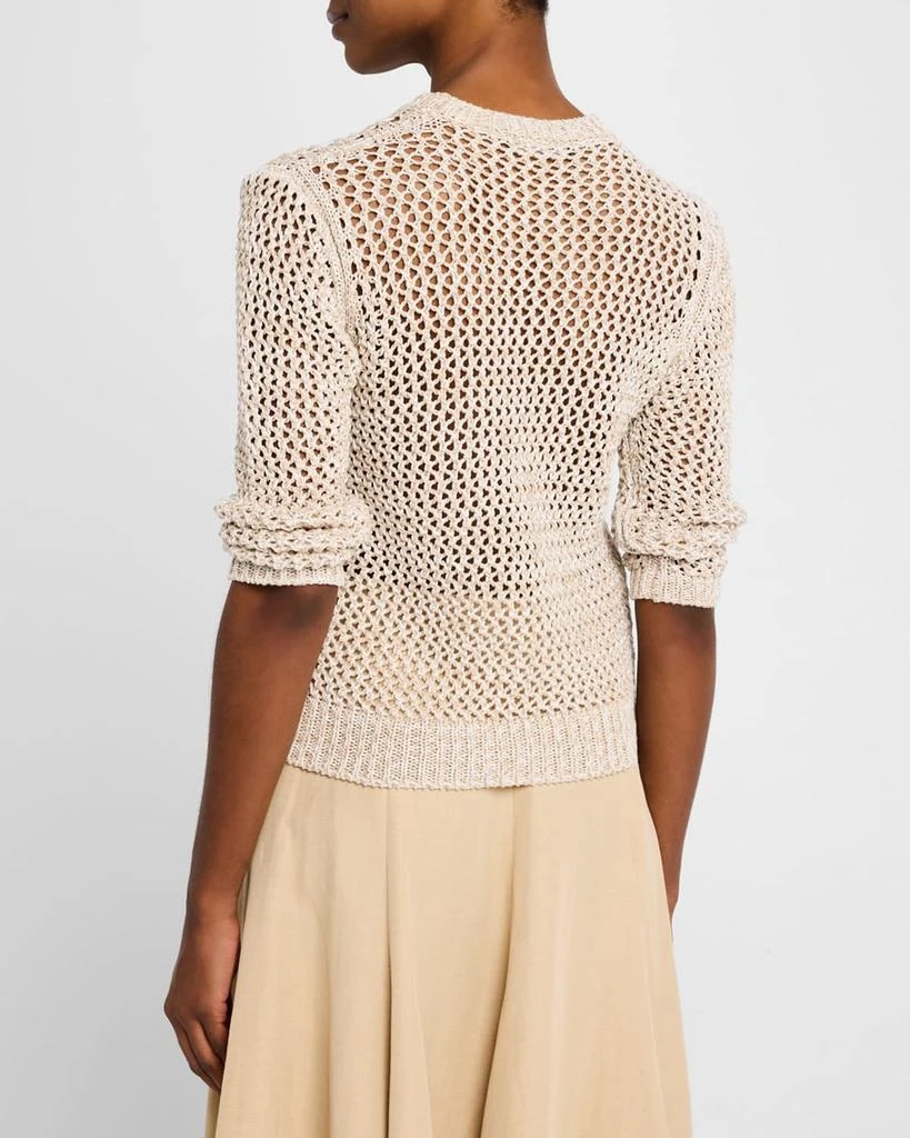 Fabiana Filippi Crewneck Cotton Mesh Knit Sweater 3