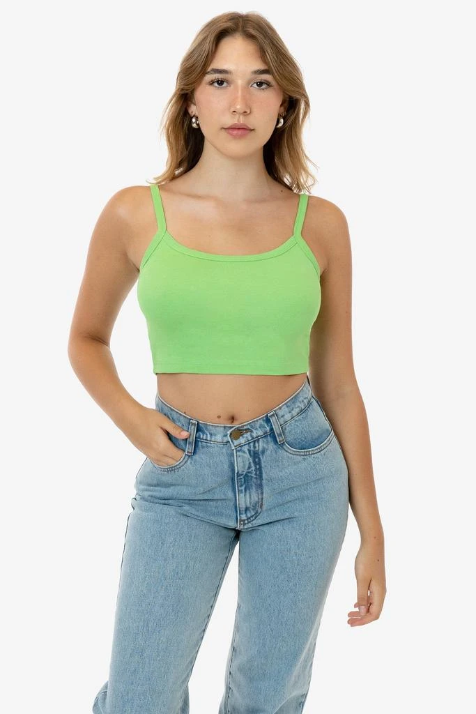 Los Angeles Apparel 43016 - Baby Rib Spaghetti Crop Tank 1