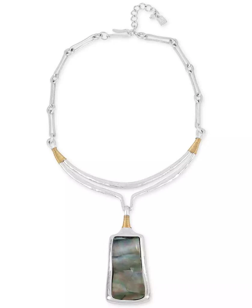 Robert Lee Morris Two-Tone Sculptural Stone Pendant Necklace 1