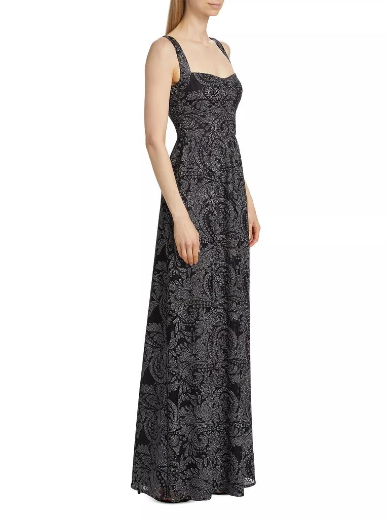 Saloni Rachel Paisley Tulle Maxi Dress 4