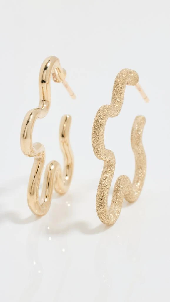 Bea Bongiasca Two Tone Asymmetrical Flower Earrings 4
