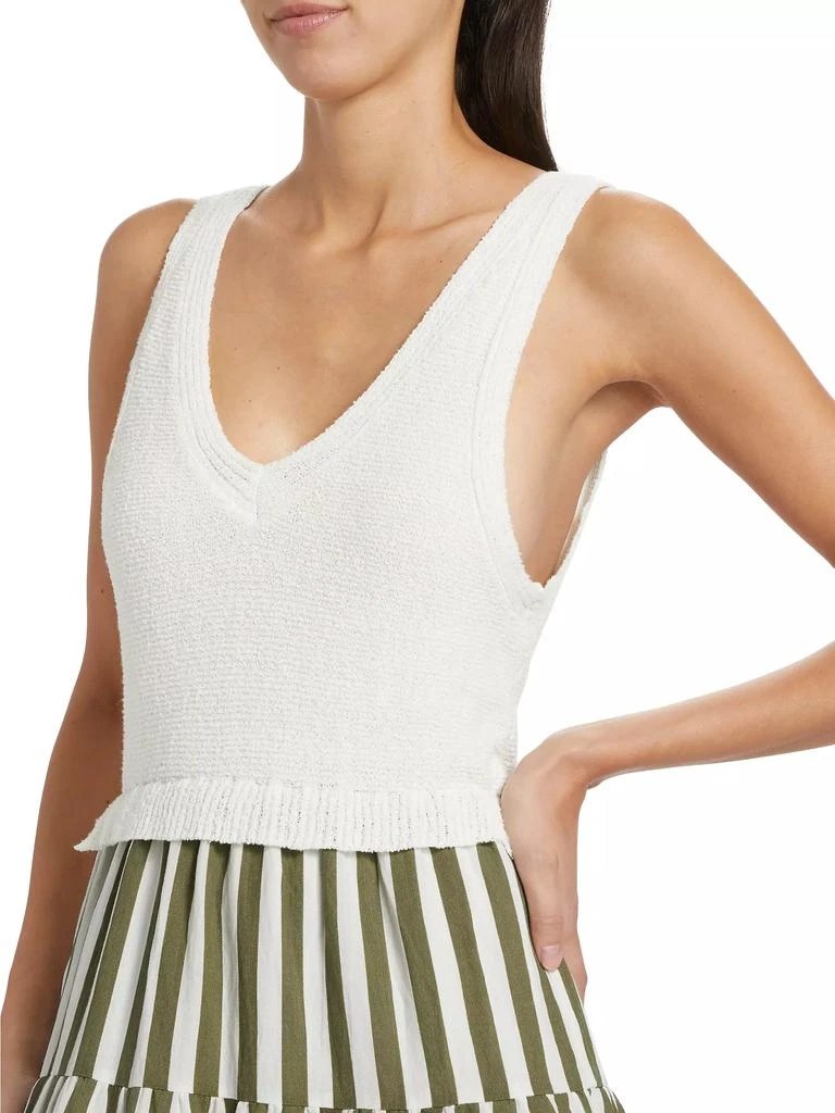 En Saison Cece Mixed-Media Midi-Dress 6