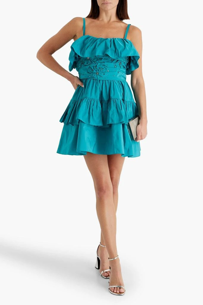 Zuhair Murad Crystal-embellished ruffled taffeta mini dress 2