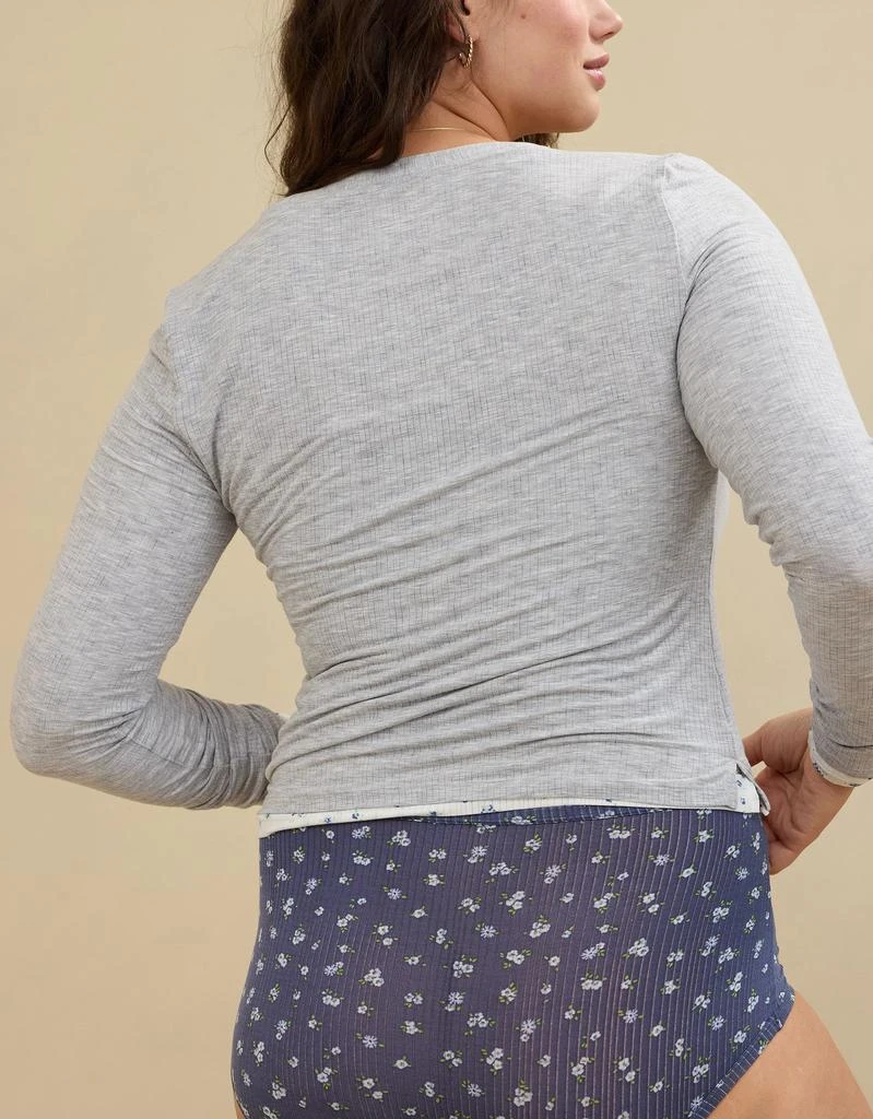 Aerie Aerie Superchill® Modal Rib Long Sleeve Henley T-Shirt 2