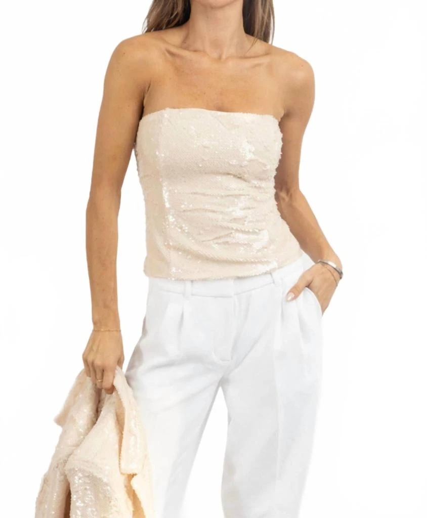 Fore Collection Emre Blazer And Strapless Tube Set In Blush 4