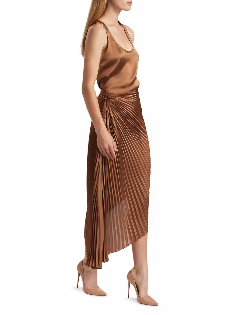 Alice + Olivia Odelia Asymmetric Pleated Skirt
