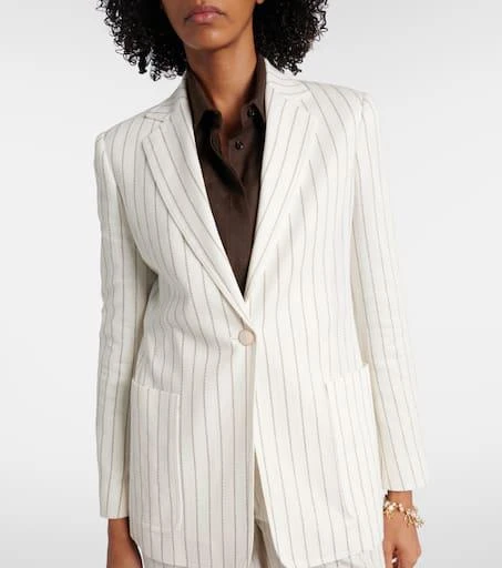 Max Mara Jadi striped cotton and linen blazer 6