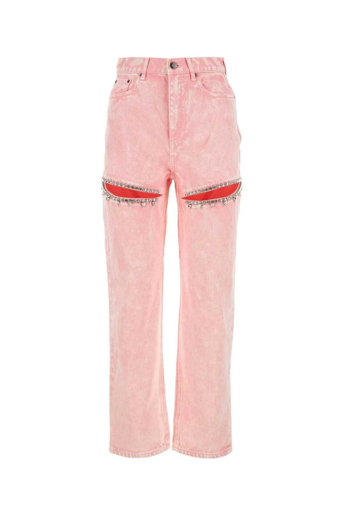 AREA Area Embellished High-Waist Straight-Leg Jeans 1
