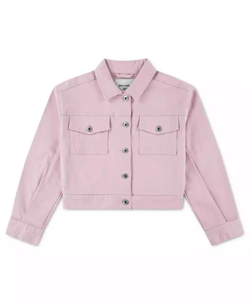 abercrombie kids Girls' Spread Collar Cropped Jacket