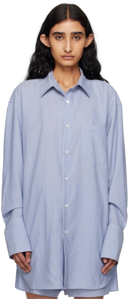 AURALEE Blue Stripe Shirt