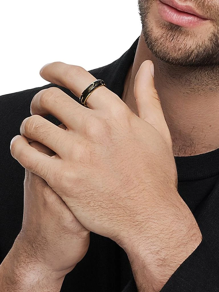 David Yurman Forged Carbon Band Ring with 18K Yellow Gold 3