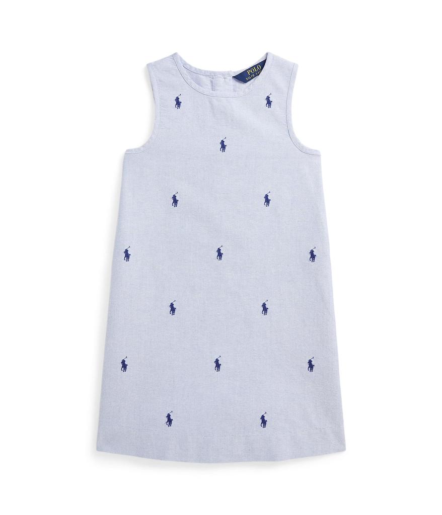 Ralph Lauren Polo Pony Cotton Oxford Dress (Toddler/Little Kid)
