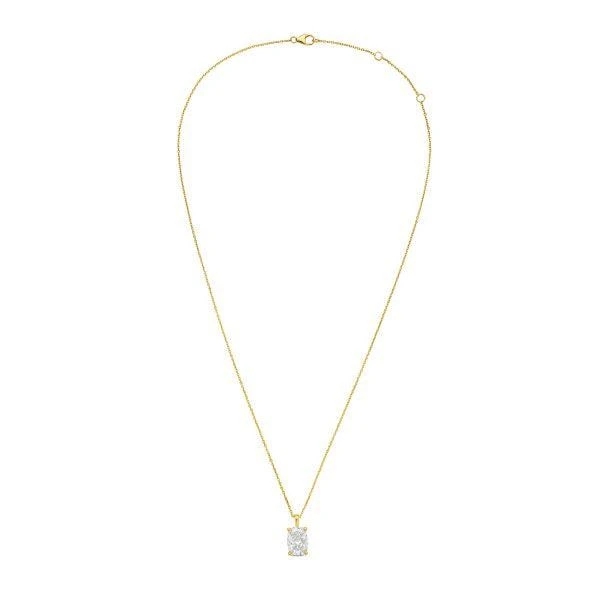 Diana M Jewels 14kt yellow gold lab grown cushion cut diamond pendant weighing 9.00 ct on a solid bail 2