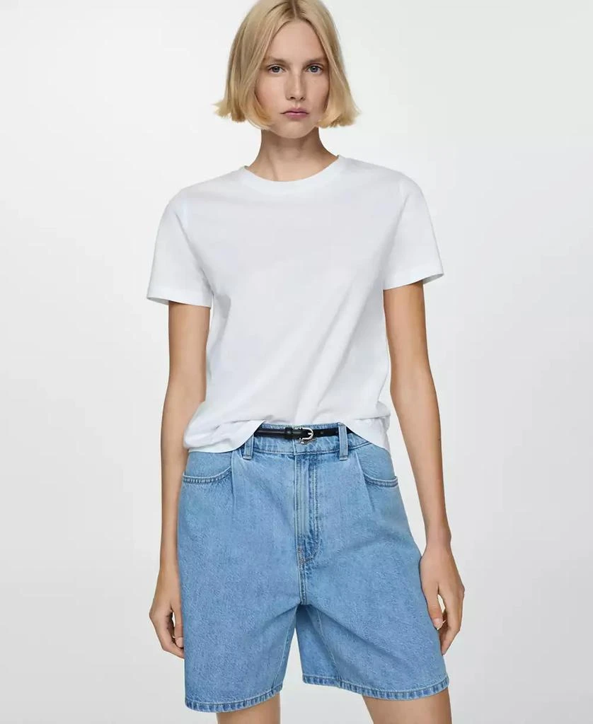 Mango Women's Straight Denim Shorts 8