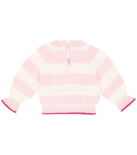 MONNALISA Baby striped intarsia wool-blend sweater 2
