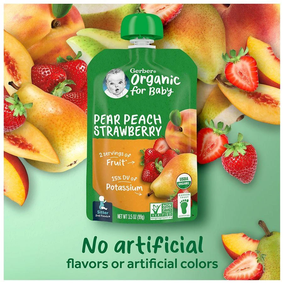Gerber 2nd Foods Baby Food Pear Peach Strawberry 10