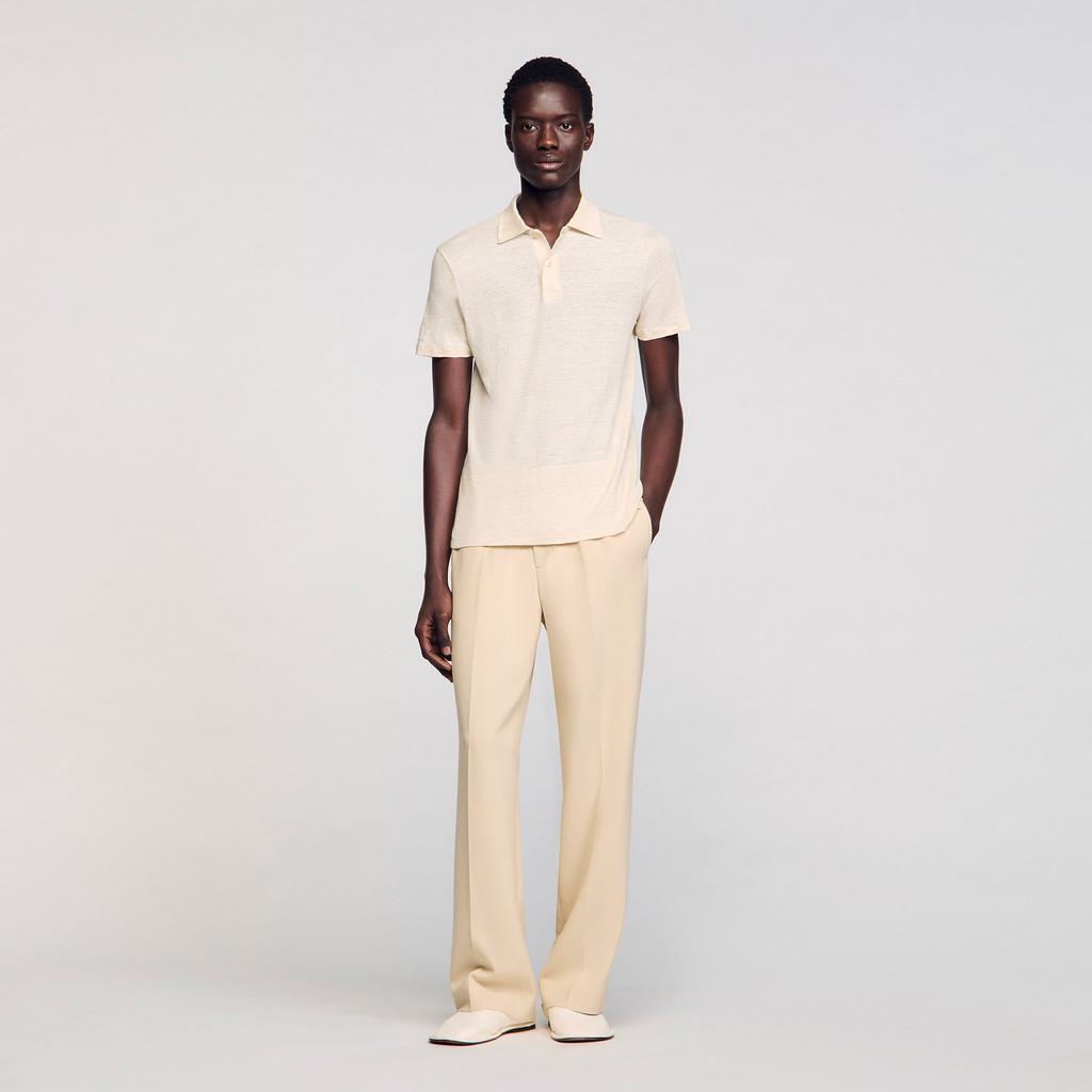 Sandro Linen polo shirt