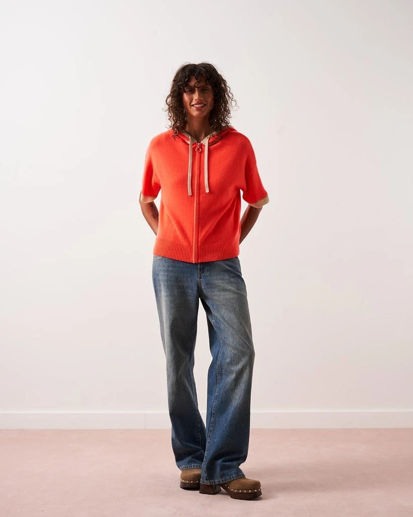 Hoodie Mc Simona Combo Corail 100% Cachemire 12Gg Femme – On