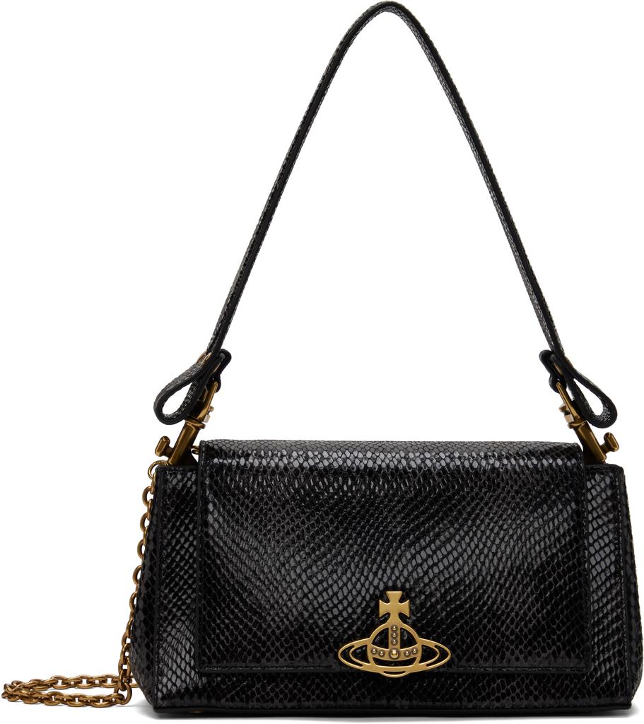 バッグ・カバンその他 Vivienne Westwood Medium black smooth shoulder bag Hazel Vivienne Westwood Medium Hazel Shoulder Bag | Black | FARFETCH