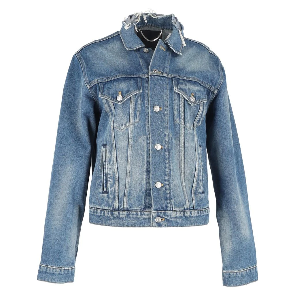 Balenciaga Political Campaign Distressed Jacket in Blue Cotton Denim 1