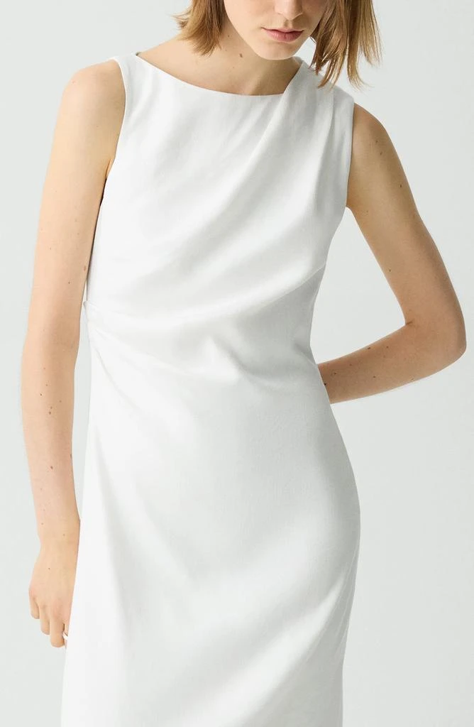 Theory Shoulder Drape Linen Blend Dress 4