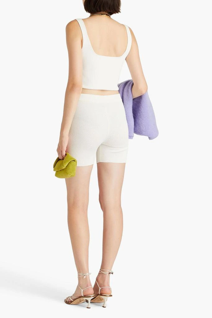 Jacquemus Embellished ribbed-knit shorts 3