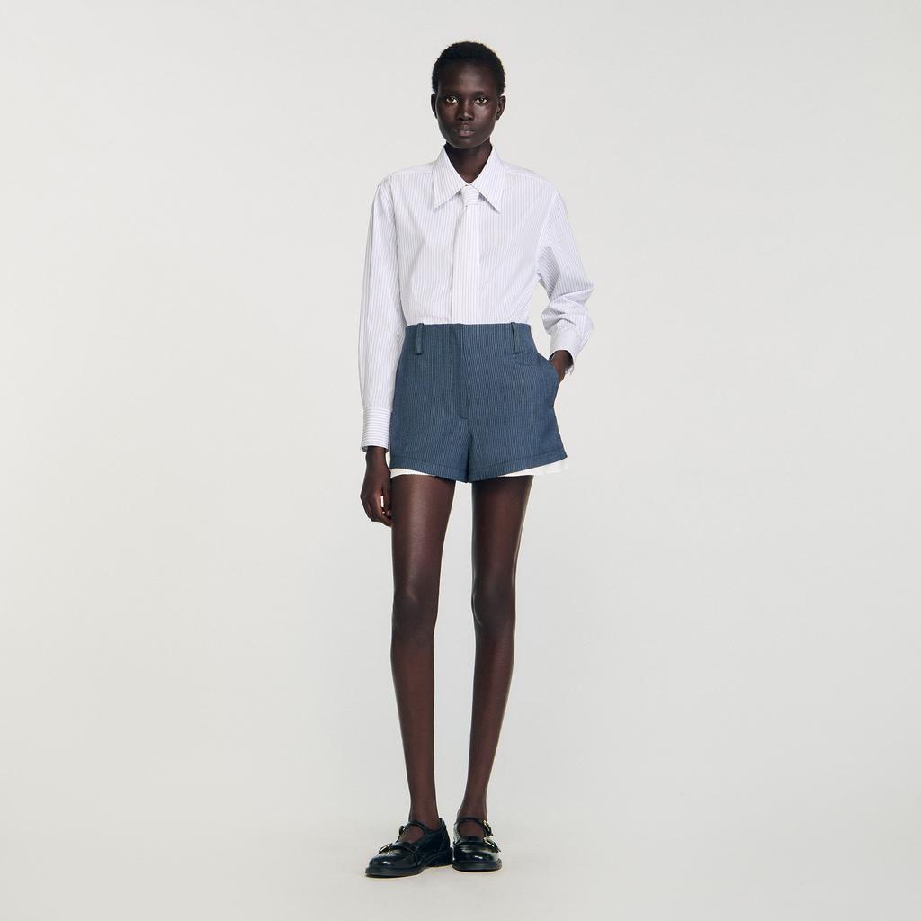 Sandro Striped layered shorts