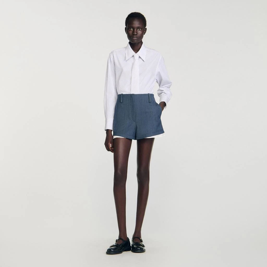 Sandro Striped layered shorts 1