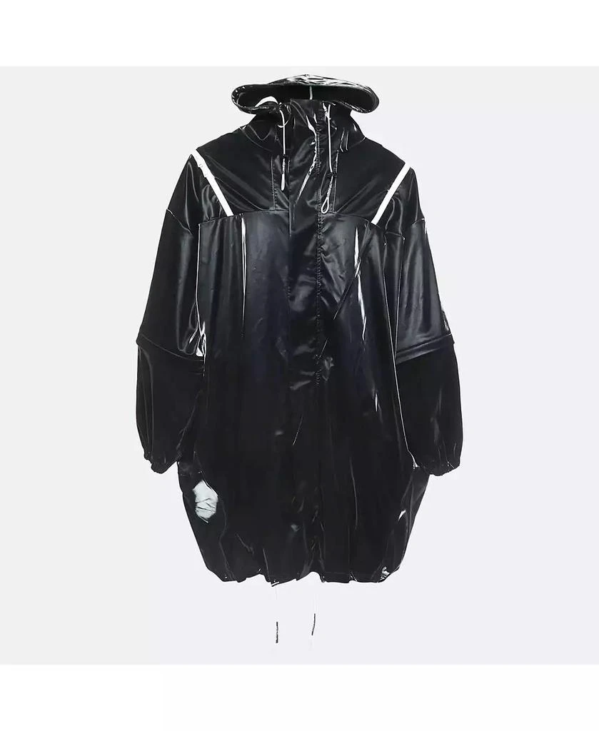 Pre-Owned Givenchy Men
s Black Contrast Trim Synthetic Oversized Raincoat