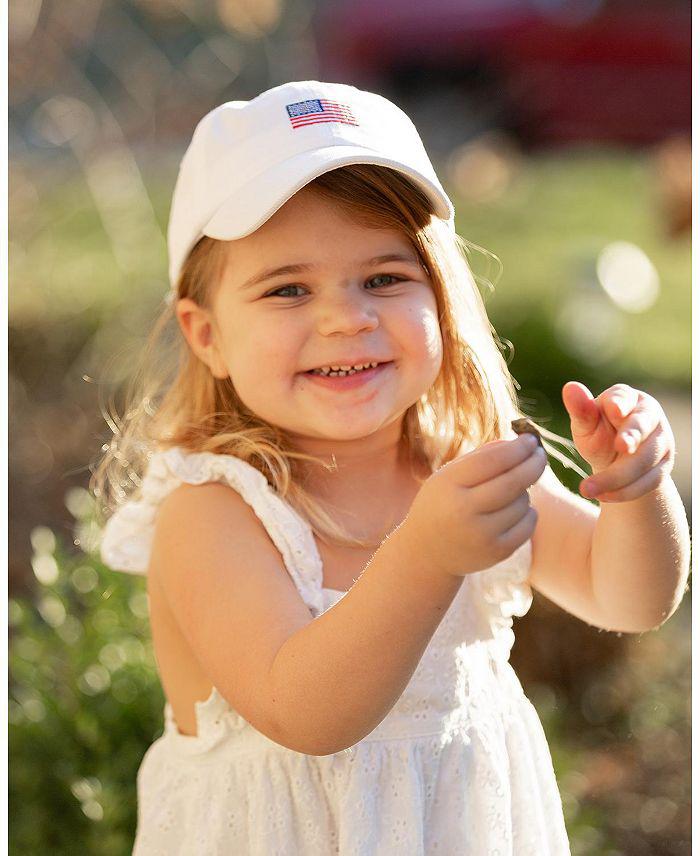 Bits & Bows Girls' USA Bow Baseball Hat - Baby