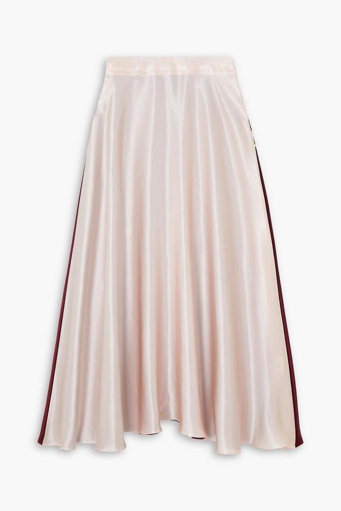 Halpern Two-tone silk-satin midi skirt