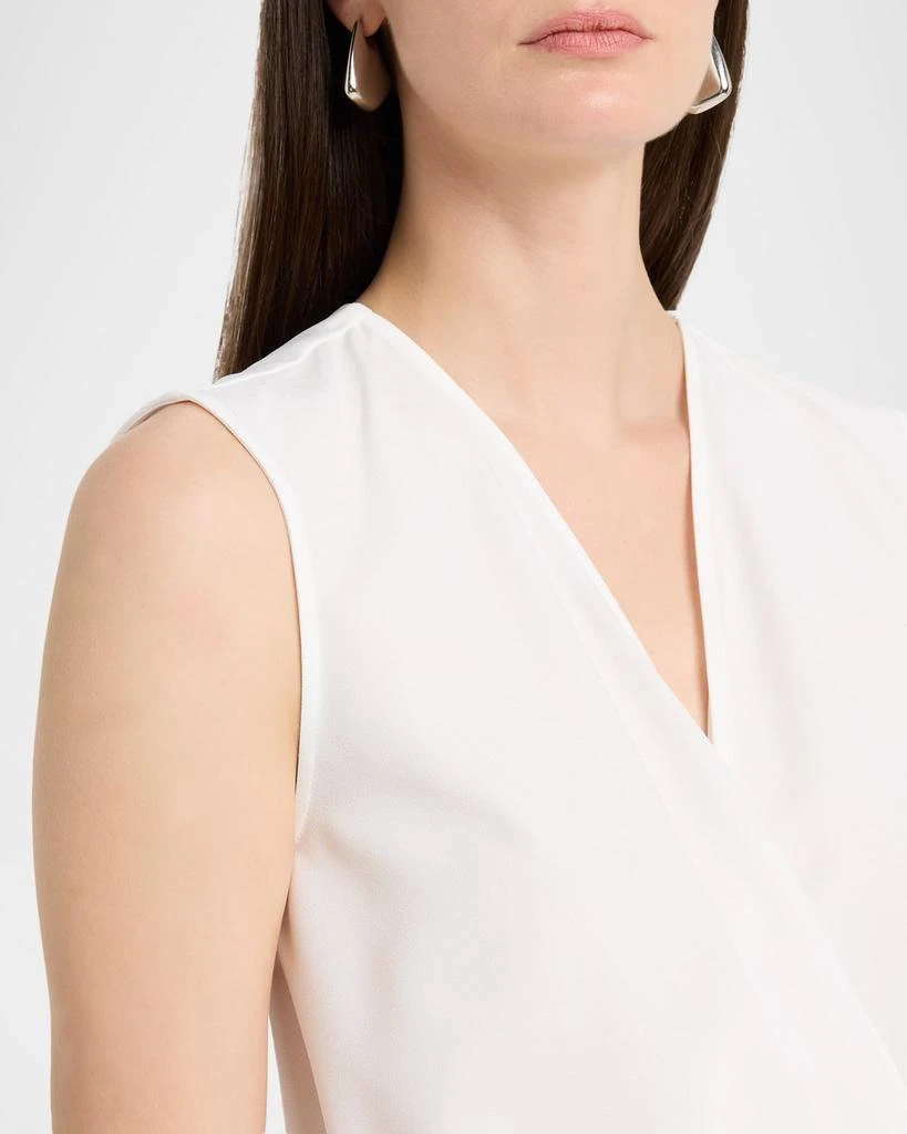 Emporio Armani Sleeveless Faux-Wrap Crepe Shell 5