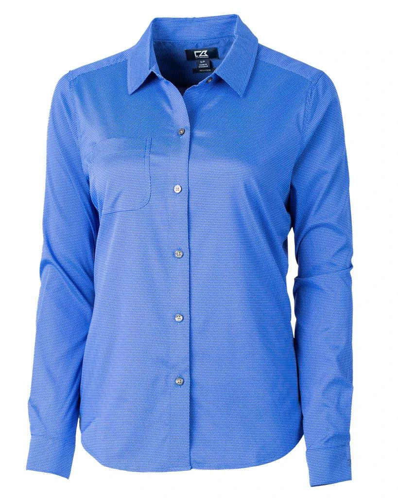 Cutter & Buck Versatech Geo Dobby Stretch Womens Long Sleeve Dress Shirt 4