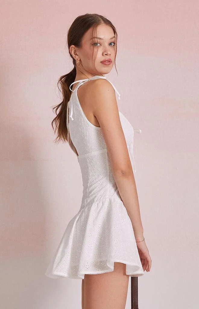 Beverly and Beck Eleanor Eyelet Tie Front Mini Dress 3
