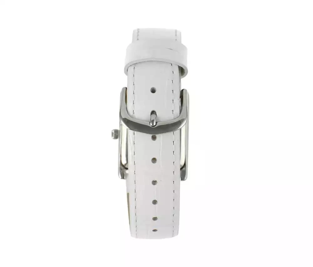Peugeot Women's Tank Watch Roman Dial White Leather Strap 2
