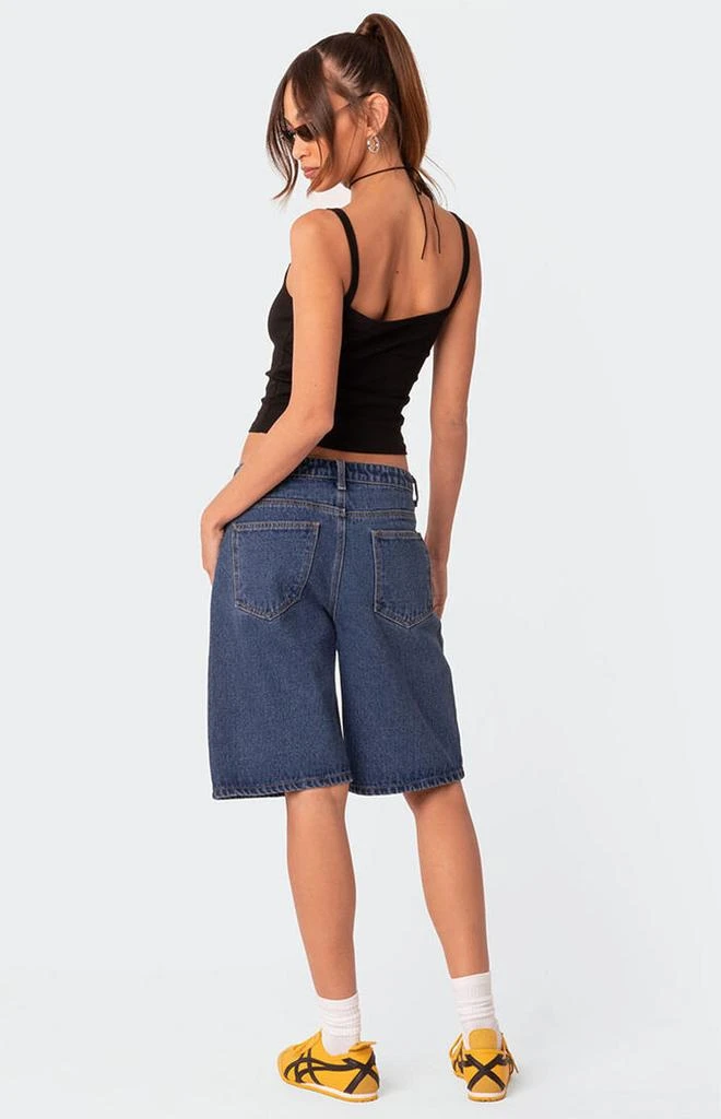 Edikted Oversized Low Rise Denim Bermuda Shorts 4