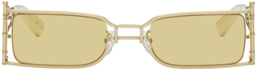 Feng Chen Wang SSENSE Exclusive Gold Bamboo Sunglasses 1
