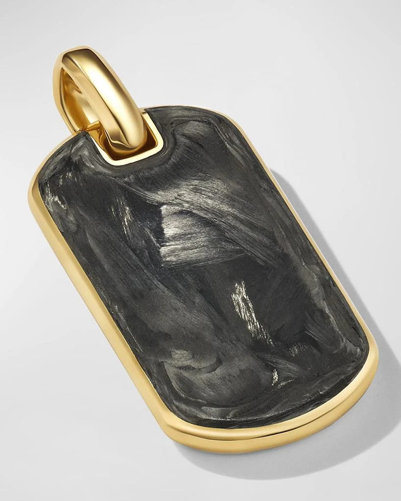 David Yurman Men
s Forged Carbon Tag Pendant in 18K Gold, 42mm 3